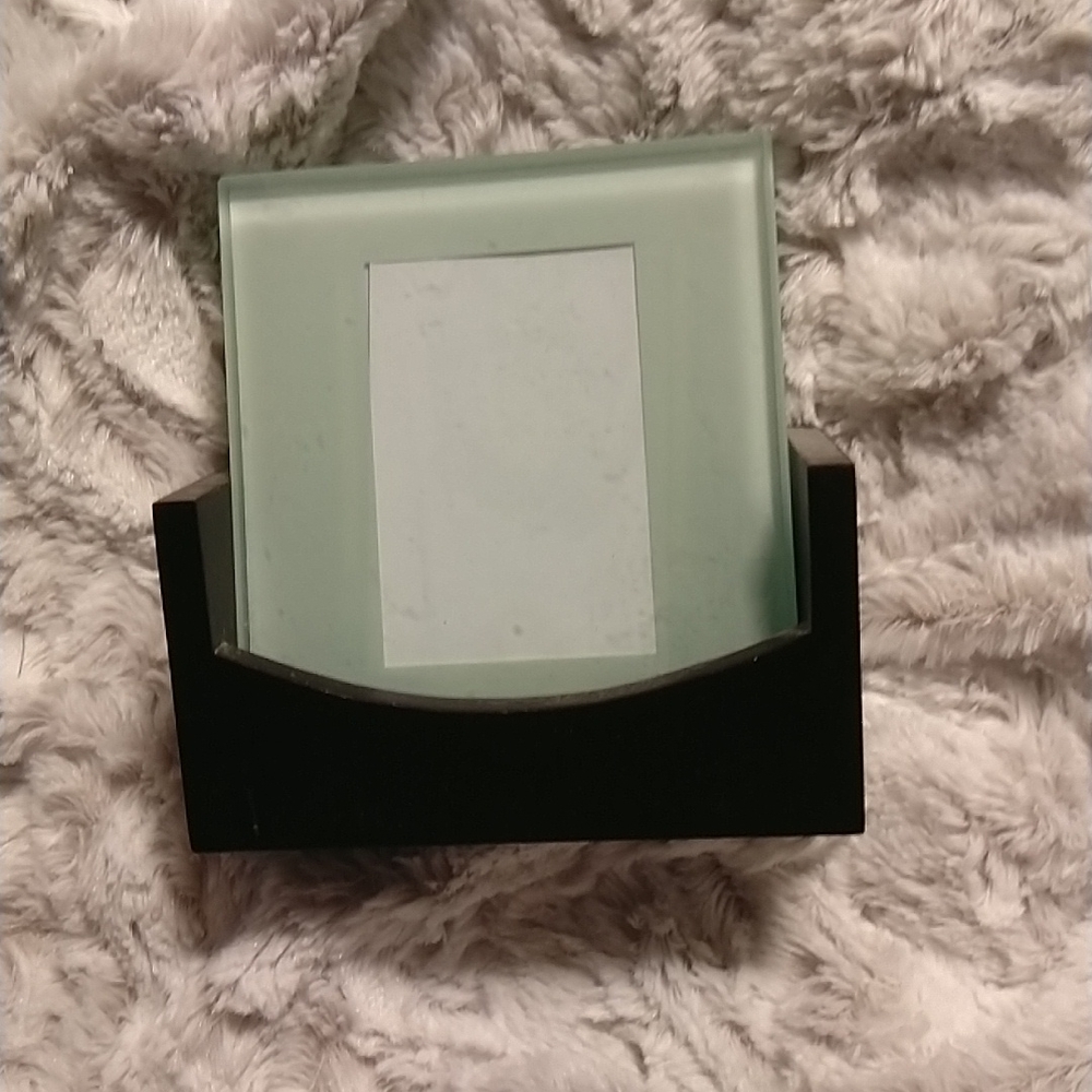 Vintage Glass coaster/photo set